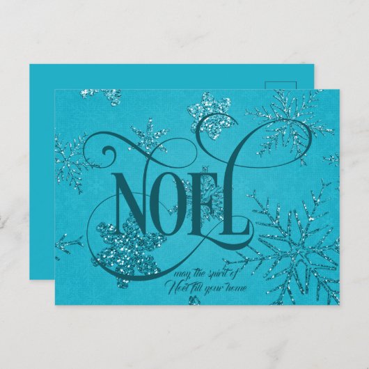 Carte Postale NOEL Script Christmas  (Devant / Derrière)