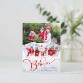 Carte Postale Noël Script moderne Photo voeux de vacances (Debout devant)