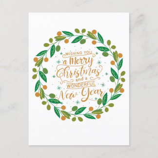 Carte Postale Noël simple et joyeux