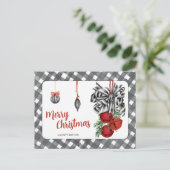 Carte Postale Noël Simple Noir et Blanc (Debout devant)