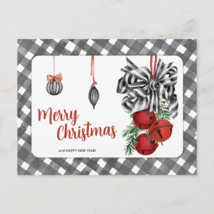 Carte Postale Noël Simple Noir et Blanc
