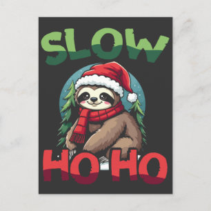 Carte Postale Noël Sloth Lent Ho Ho Festive Conception de vacanc