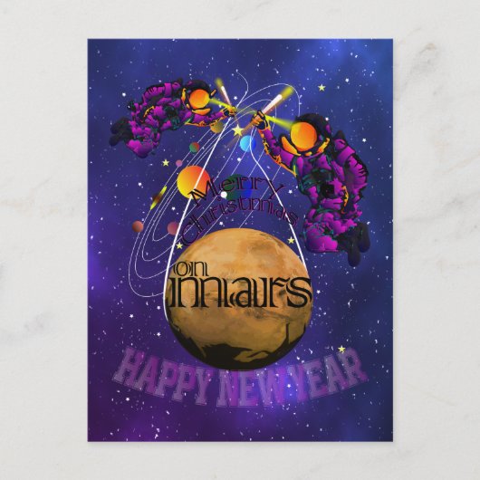 Carte Postale Noël sur MARS (Devant)