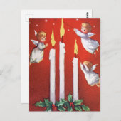 Carte Postale Noël Trois Petits Anges Noël Vintage (Devant / Derrière)