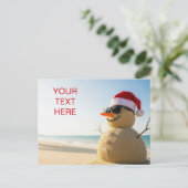 Carte Postale Noël tropical snowman (Debout devant)