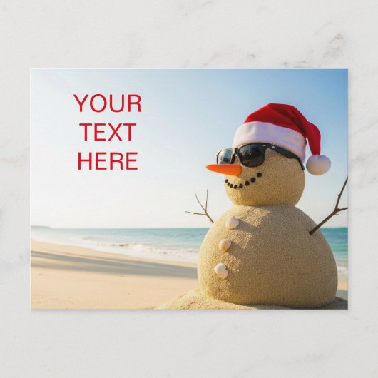 Carte Postale Noël tropical snowman (Devant)