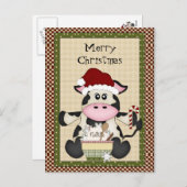 Carte postale Noël Vache (Devant / Derrière)