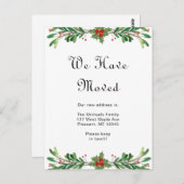 Carte Postale Noël Verdure Nouvelle adresse Holiday Move (Devant / Derrière)