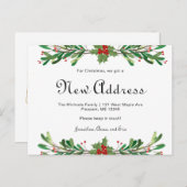 Carte Postale Noël Verdure Nouvelle adresse Holiday Move (Devant / Derrière)