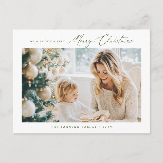 Carte postale | Noël vert moderne (Devant)