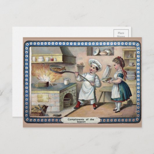 Carte Postale Noël Victorian Cook (Devant / Derrière)