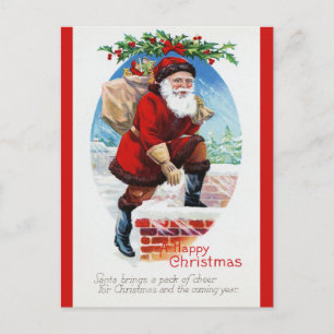 Carte Postale Noël Victorien de Mare Vintage Père Noël