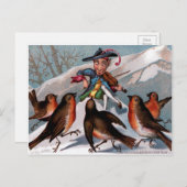 Carte Postale Noël victorien vintage (Devant / Derrière)