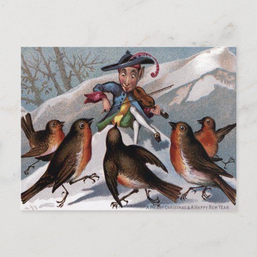 Carte Postale Noël victorien vintage (Devant)