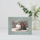 Carte Postale Noël victorien vintage (Debout devant)