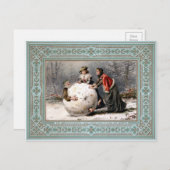 Carte Postale Noël victorien vintage (Devant / Derrière)