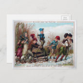 Carte Postale Noël vintage de Yule victorienne (Devant / Derrière)