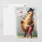 Carte Postale Noël vintage victorien (Devant / Derrière)