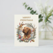 Carte Postale Noël Vizsla (Debout devant)