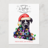 Carte Postale Noël Voeux Chien Chiot Baisers Joli Animal Personn (Devant)