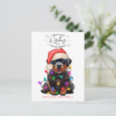 Carte Postale Noël Voeux Chien Chiot Baisers Joli Animal Personn (Debout devant)