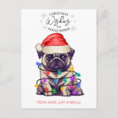 Carte Postale Noël Voeux Chien Chiot Baisers Joli Animal Personn (Devant)