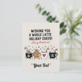 Carte Postale Noël Vous Souhaite Un Café En Latte Entier Cheval (Debout devant)