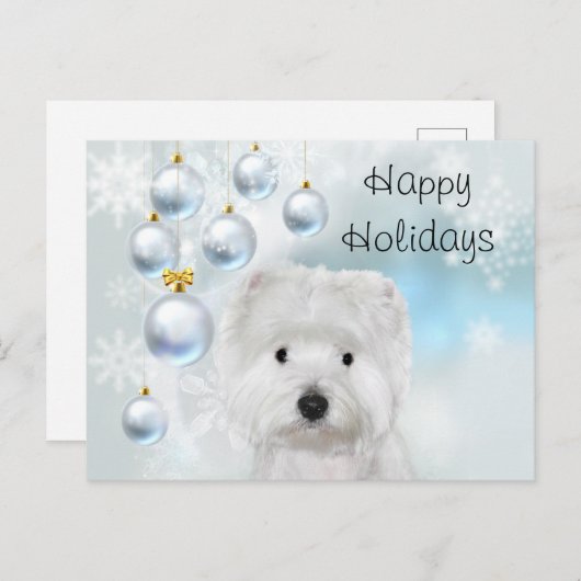 Carte Postale Noël Westie (Devant / Derrière)