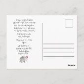 Carte Postale Noël White Elephant échange de cadeaux (Dos)