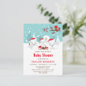 Carte Postale Noël Woodland Arctic Fox Baby shower (Debout devant)