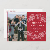 Carte postale Noël Wreath Holiday - Berry (Devant / Derrière)