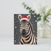 Carte Postale Noël Zebra (Debout devant)