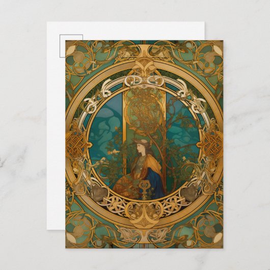 Carte Postale Noeud celtique Queen Colorée (Devant / Derrière)