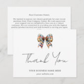 Carte Postale Nœud Coquette Personnalisé Remerciement Entreprise (Devant / Derrière)