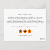 Carte Postale Nœud Coquette Personnalisé Remerciement Entreprise (Dos)