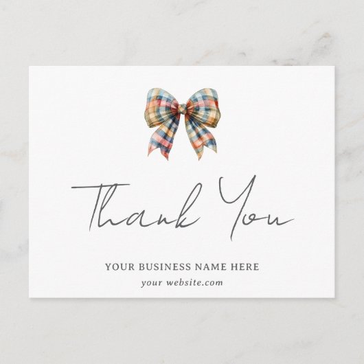 Carte Postale Nœud Coquette Personnalisé Remerciement Entreprise (Devant)