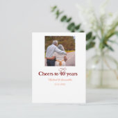 Carte Postale Nœud papillon marron pour 40 ans de mariage  (Debout devant)