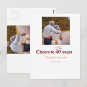 Carte Postale Nœud papillon marron pour 40 ans de mariage  (Devant / Derrière)