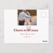 Carte Postale Nœud papillon marron pour 40 ans de mariage  (Dos)