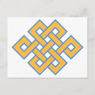 Carte Postale Nœud sans fin bouddhiste symbole auspice