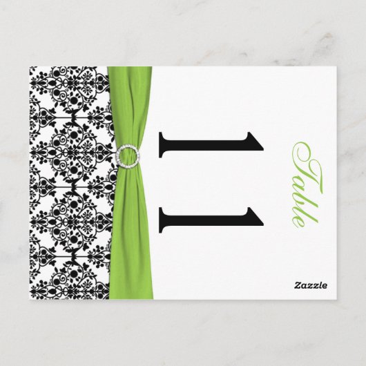 Carte Postale Noir à deux côtés, Blanc, Chaux Damas Numéro de ta (Dos)