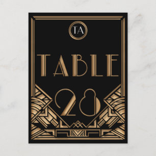 Carte Postale Noir Art Déco Gatsby Style Tableau Numéro 28