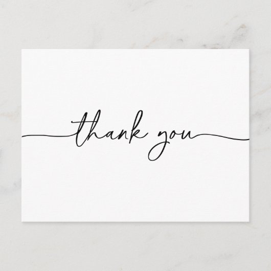 Carte Postale Noir Blanc Classique Merci (Devant)