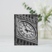 Carte Postale Noir Blanc Gros plan Tour d'horloge Big Ben (Debout devant)