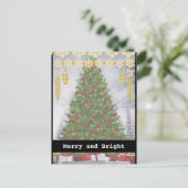 Carte Postale Noir blanc machine à écrire Joyeux Noël une photo (Debout devant)