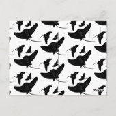 Carte Postale Noir blanc moderne Stingray Enregistrer la date (Dos)