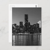 Carte Postale Noir Blanc New York City Night (Devant / Derrière)