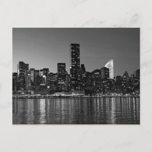 Carte Postale Noir Blanc New York City Night (Devant)