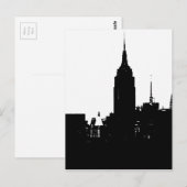Carte Postale Noir blanc New York Silhouette (Devant / Derrière)