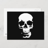 Carte Postale Noir & Blanc Pop Art Crâne Cool élégant (Devant / Derrière)